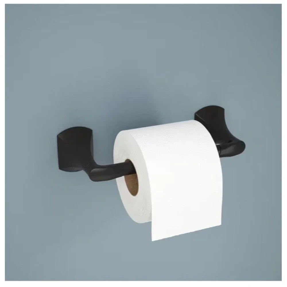 Pierce Wall Mount Pivot Arm Toilet Paper Holder in Matte Black